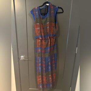 Anthropologie Plaid Maxi Dress
